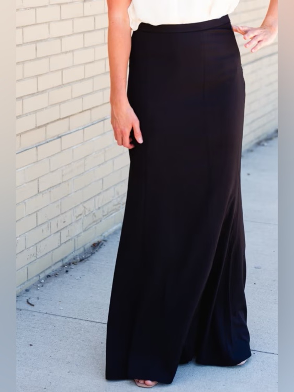 Inherit Long Dress Skirt in Black High Rise Trumpet Bottom Size 12 NWOT